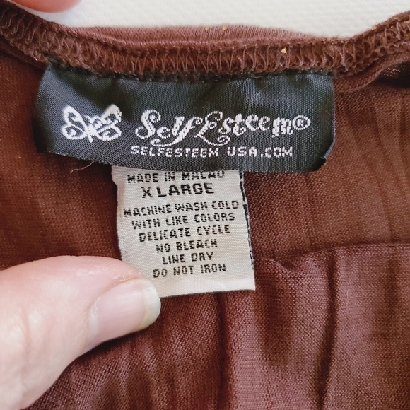 1364 * Self Esteem Spaghetti Strap Tank Brown Gold Size XL Vintage Y2K - Picture 4 of 8